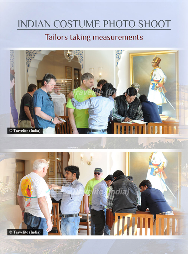 Indian Cstume photo shoot, Tailors taking measurements