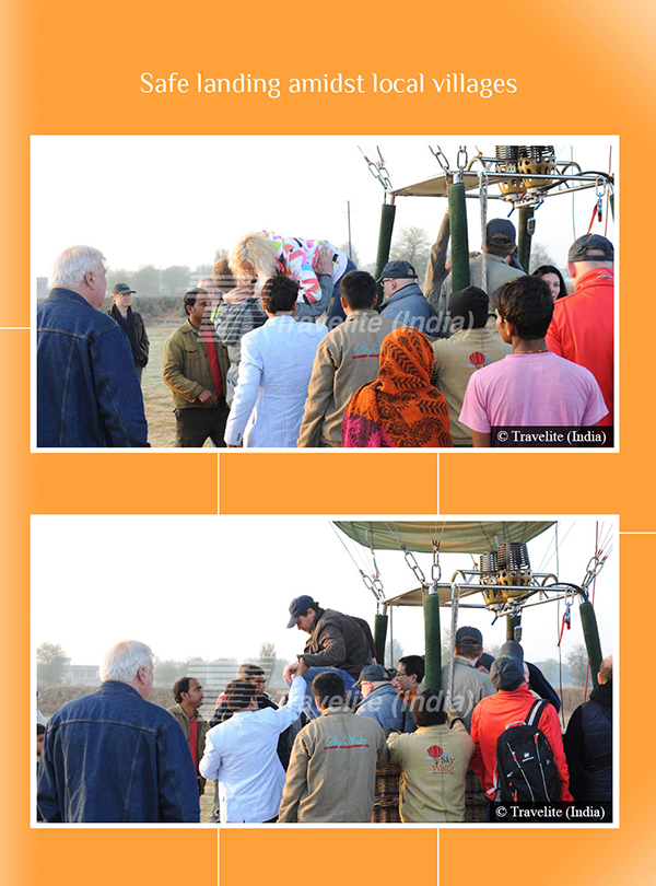 Safe landing amidst local villages