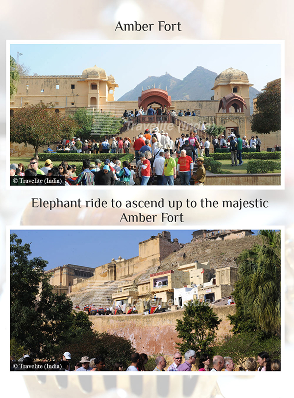 Amber fort, Elephant ride to ascend up to the majestic Amber Fort