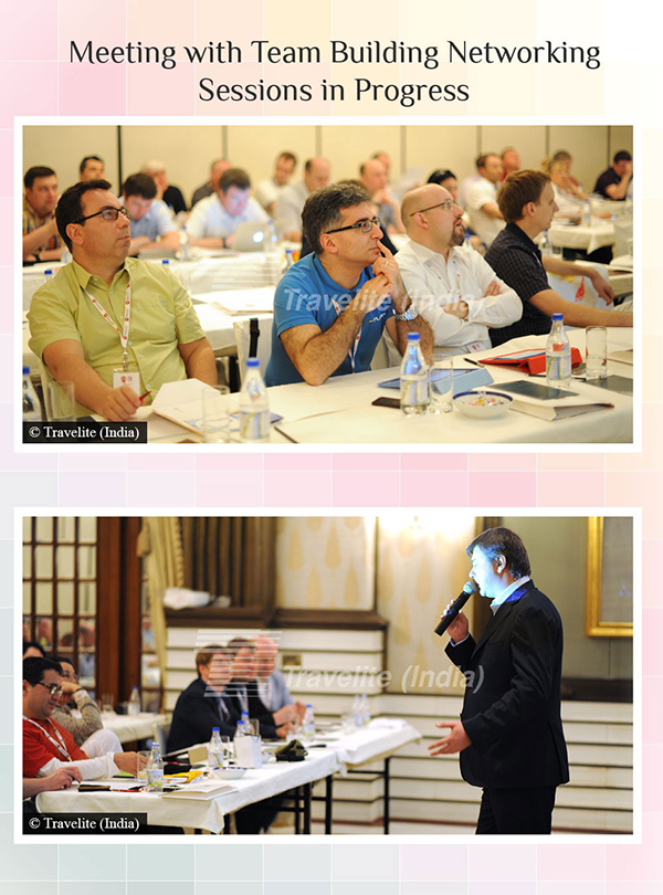 Meeting with Team Building networking sessions in progress
