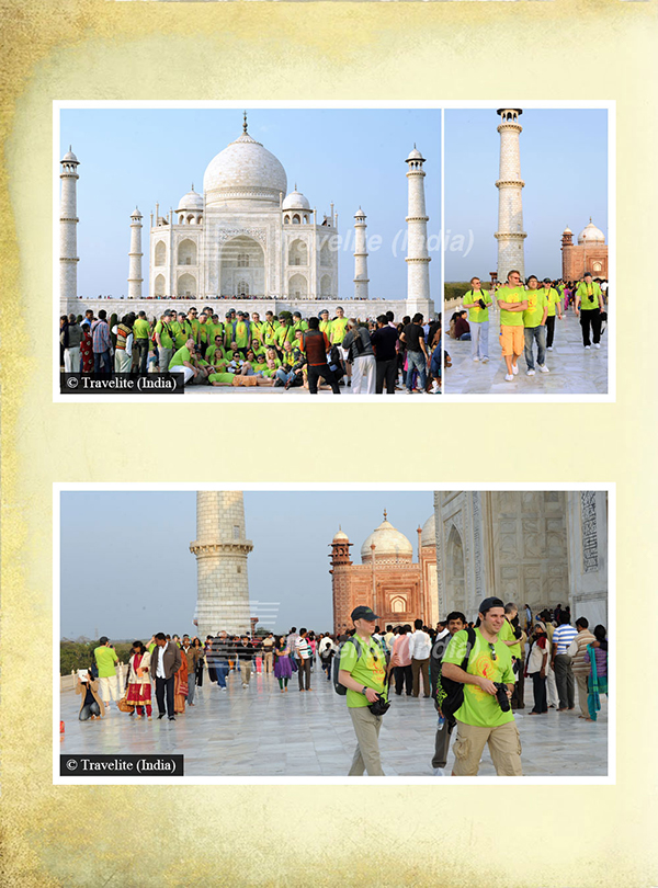 Group enjoy the Taj Mahal exterior